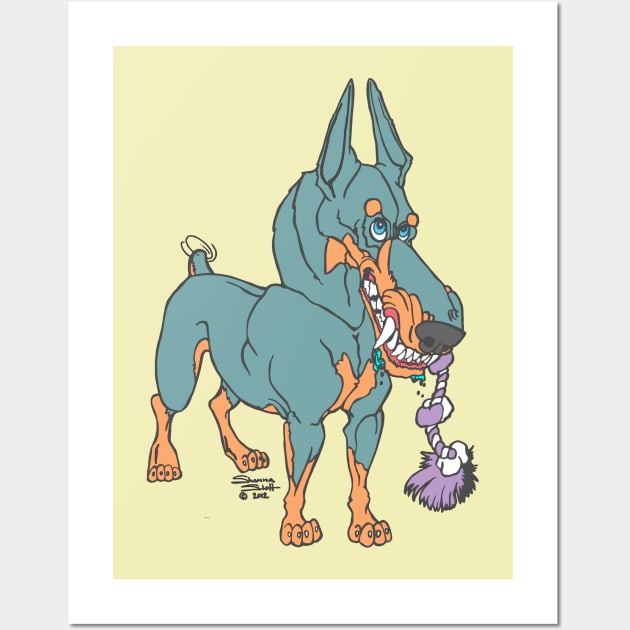 BLUE DOBERMAN Wall Art by WildThingsTreasures34